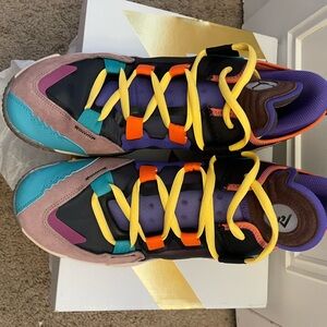 Jordan Purple Yellow Sneakers Athletic Style